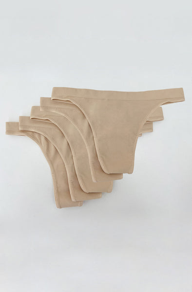 Low-Waist Thong In Beige x Pack of 5
