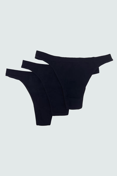 Low-Waist Thong In Black x Pack Of 3