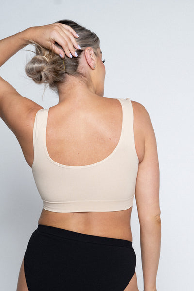 Seamless Bra Top in Beige with extra support
