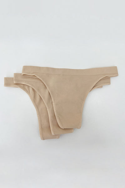 Low-Waist Thong In Beige x Pack Of 3
