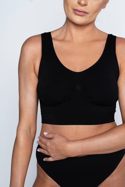 Seamless Bra Top in Black with extra support